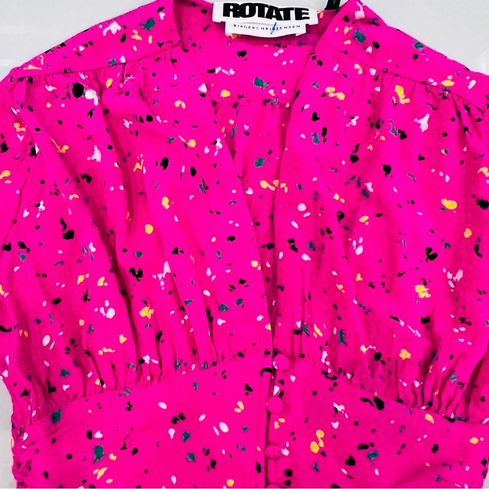 ROTATE BIRGER CHRISTENSEN
Tracy Paint Splash-print Blouse In Pink - Picture 8 of 13